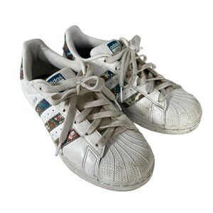 Adidas Superstar White Sneakers Paisley Special Edition Women's Sz 6